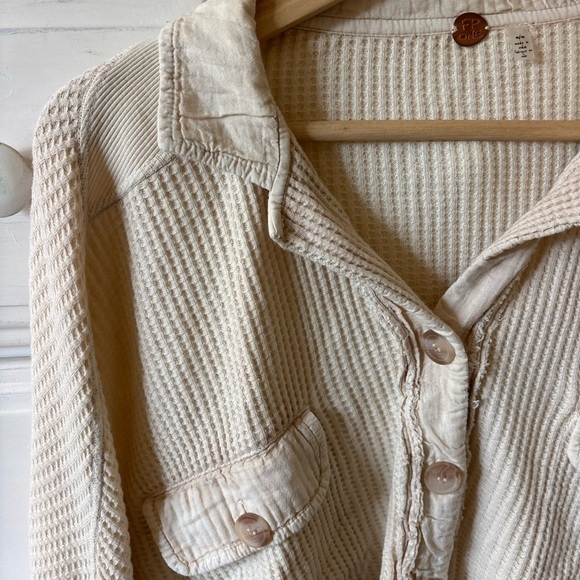 Free People One Scout Cropped Jacket in Cream - Picture 7 of 7